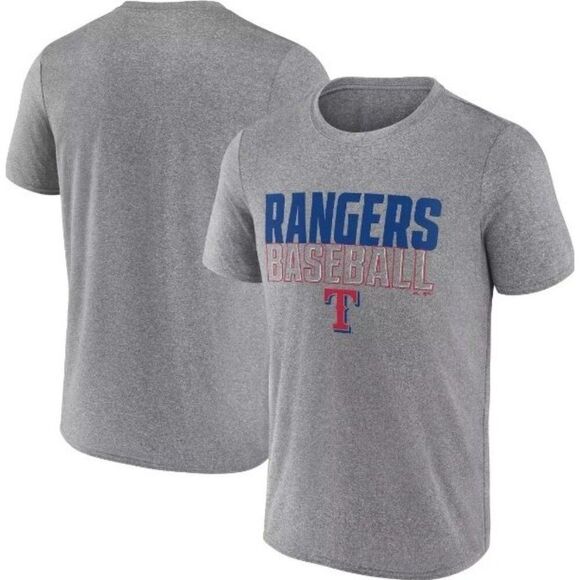 MLB Texas Rangers Men's Gray Tee 2XL Heather Gray Athletic T-Shirt Baseball NEW - Picture 1 of 8